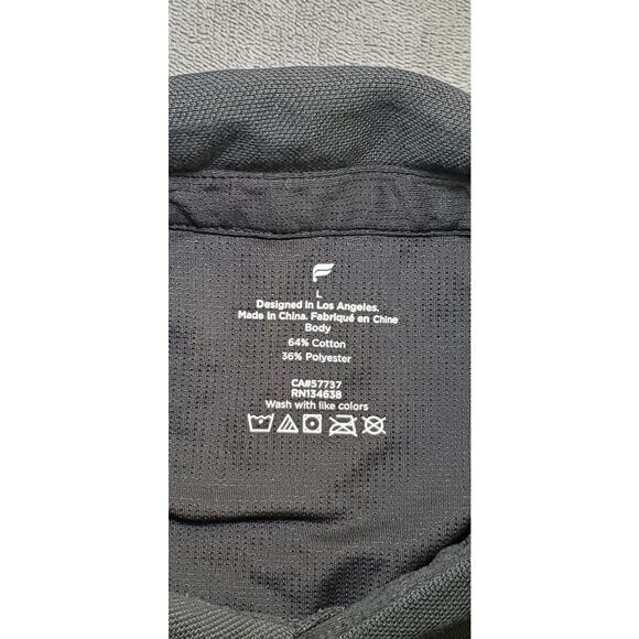 Fabletics Long Sleeve Size L Black Polo Button Up Shirt Mens Casual C24-18 - Picture 5 of 7